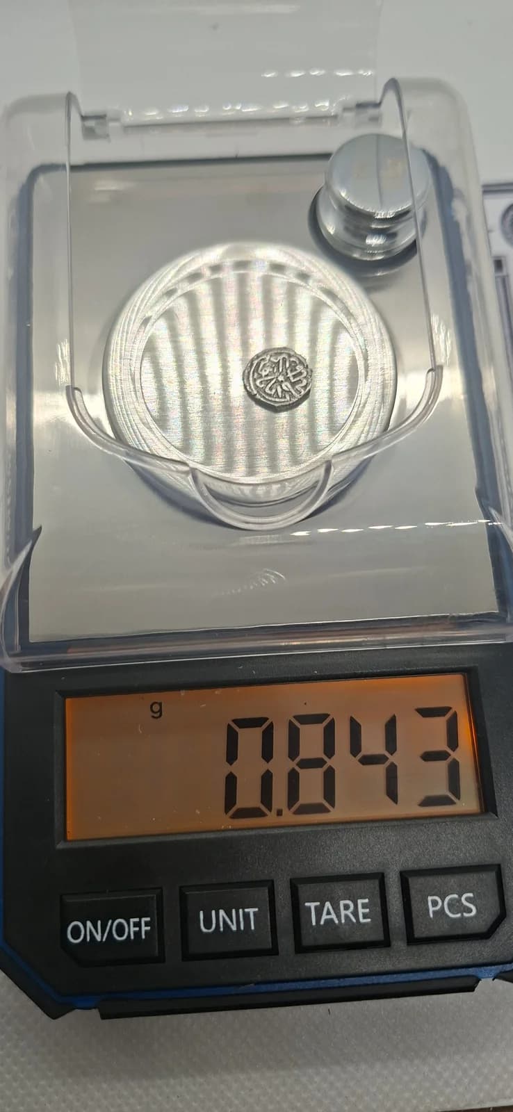 Peso (balança) da moeda TH-N-0095 — Maomé II, o Conquistador. Akçe