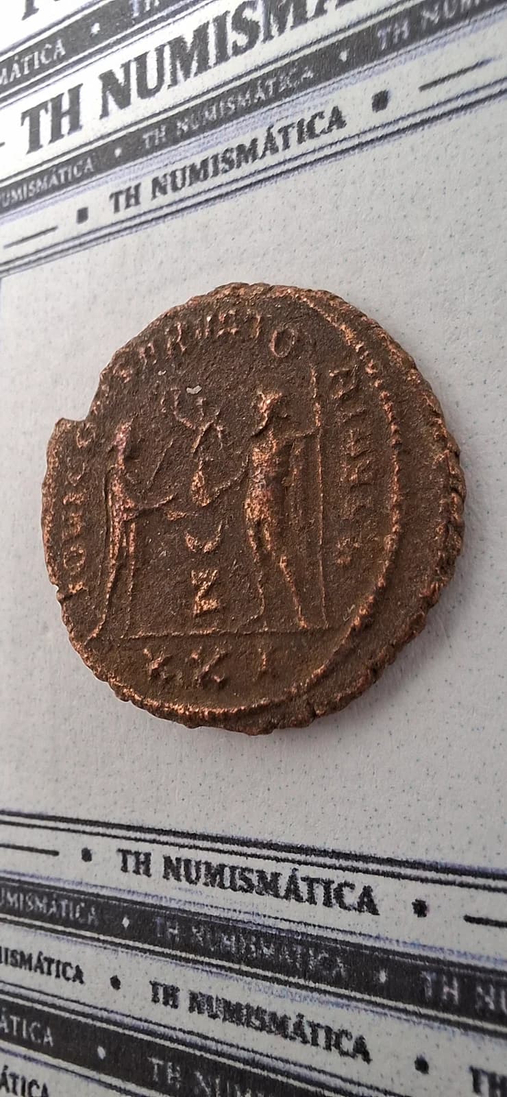 Lateral da moeda TH-N-0232 — Diocleciano. Antoniniano prateado