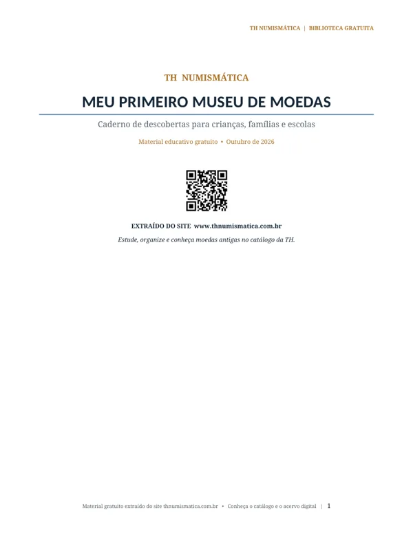 Primeira página: Meu Primeiro Museu de Moedas: atividades para crianças